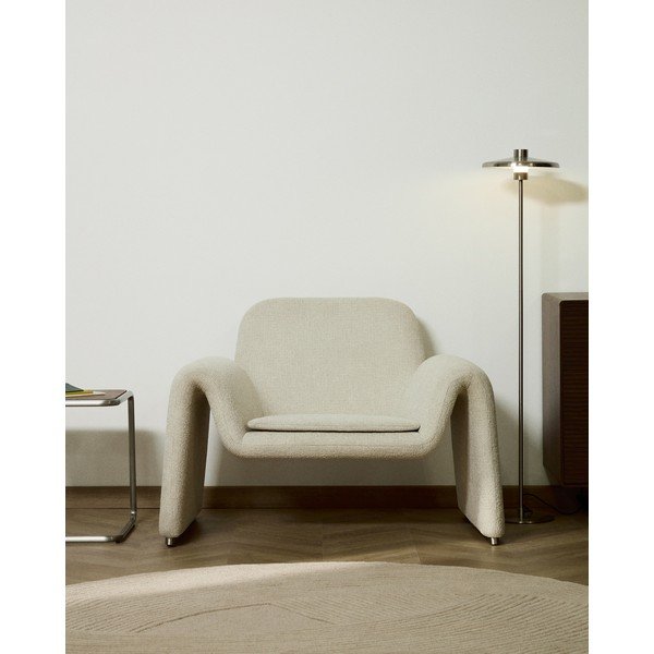 Bézs zsenília fotel Melvia – Kave Home-image-1