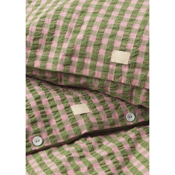 Zöld-rózsaszín egyszemélyes krepp ágyneműhuzat 140x200 cm Bæk&Bølge – JUNA-image-3