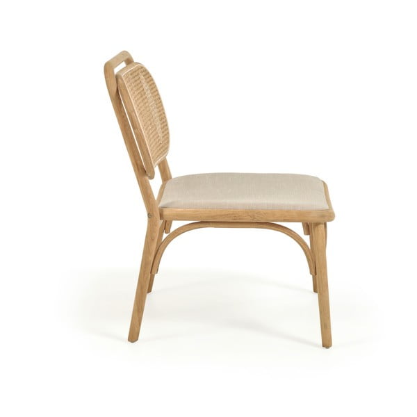 Bézs-natúr színű nádfonatos szövött fotel Doriane – Kave Home-image-2