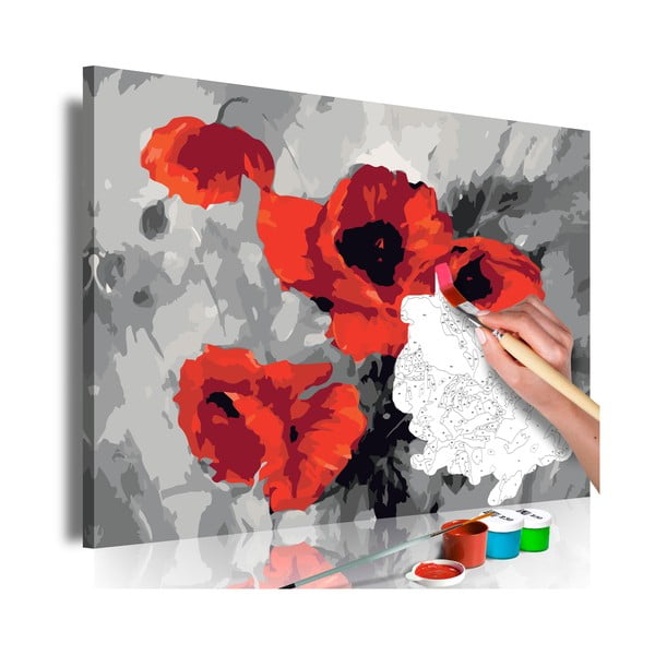Bouquet of Poppies DIY készlet, saját vászonkép festése, 60 x 40 cm - Artgeist