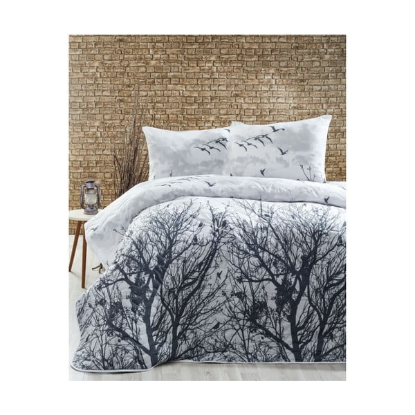 Peace Grey könnyű ágytakaró párnahuzattal, 200 x 220 cm