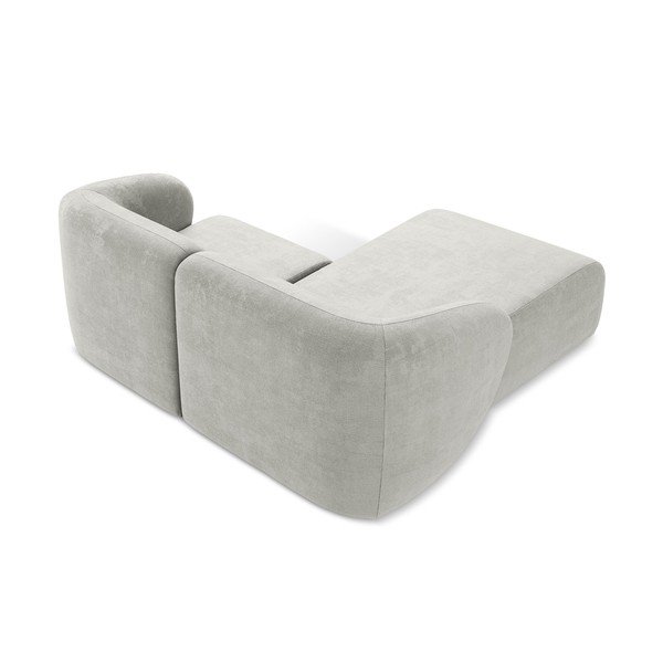 Világosszürke zsenília sarokkanapé (bal oldali-heverő résszel) Lani – Makamii-image-3