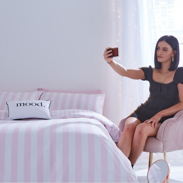 Fehér-rózsaszín egyszemélyes ágyneműhuzat 135x200 cm Stripe Tease – Sassy B-image-4