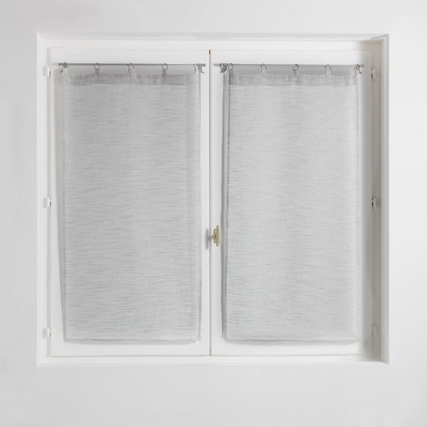 Világosszürke átlátszó függöny szett 2 db-os 60x90 cm Milza – douceur d'intérieur