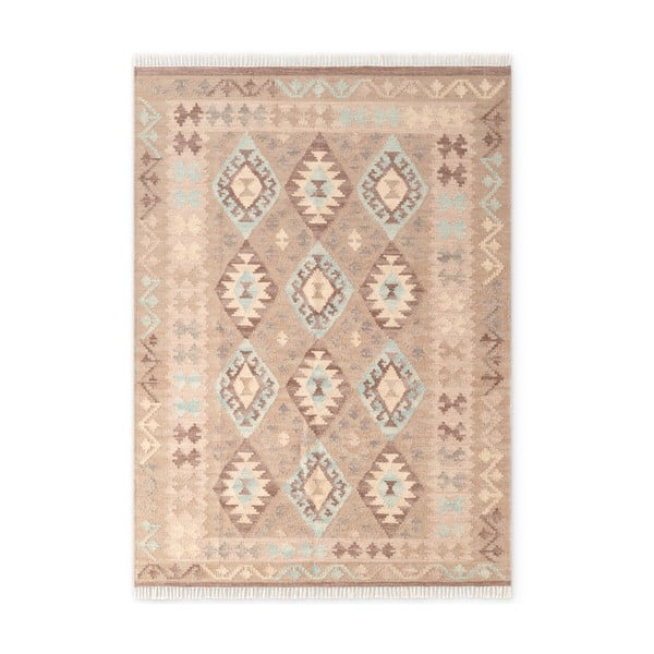 Világoskék-bézs kétoldalas kézi szövésű gyapjú szőnyeg 160x230 cm Kamal Dune – Nouristan