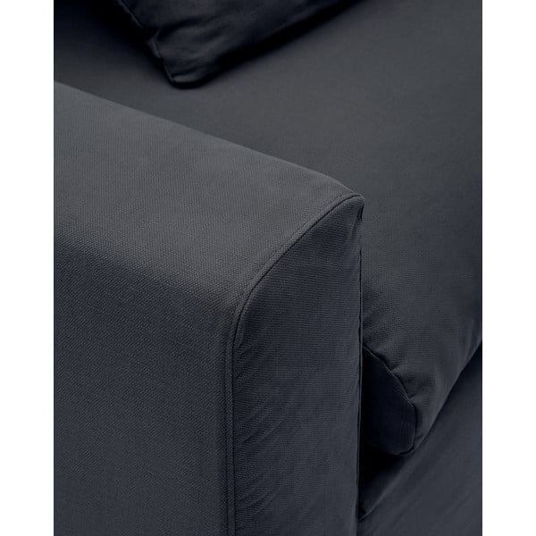 Antracitszürke len kanapé 340 cm Nora – Kave Home-image-3