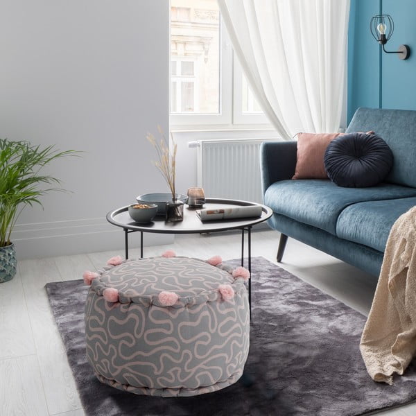 Világos rózsaszín-világosszürke puff Tangle – Tomasucci-image-2