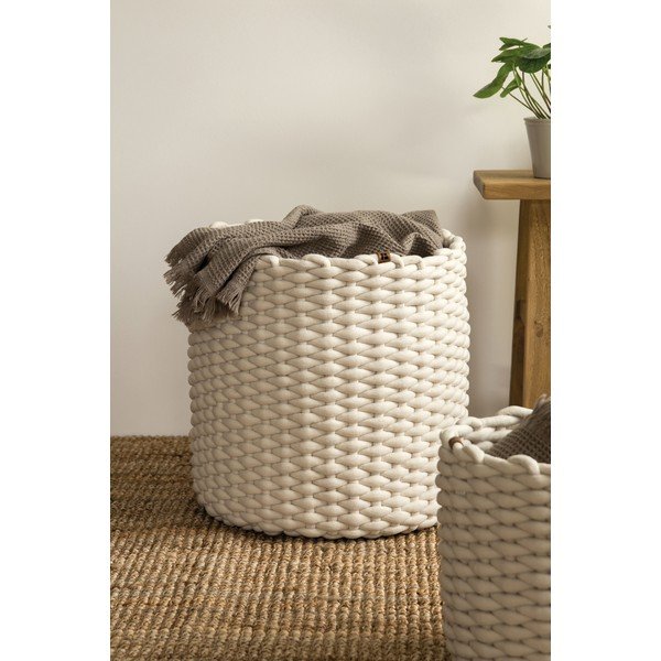 Textil tárolókosár ø 40x40 cm Peach Skin Round XL – Bigso-image-1