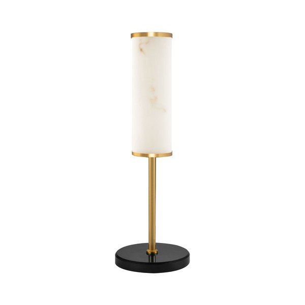 Fehér-sárgaréz színű LED asztali lámpa márvány dekorral (magasság 49 cm) Nolia – Nova Luce