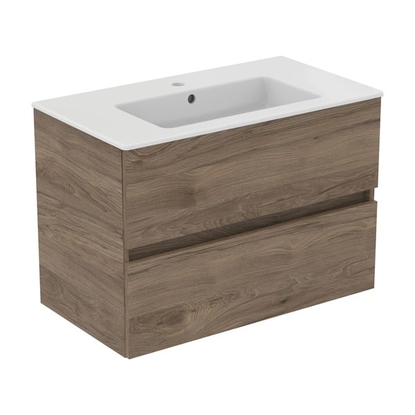 Natúr színű fali mosdó alatti szekrény diófa dekorral 80x55 cm Eurovit+ – Ideal Standard-image-2