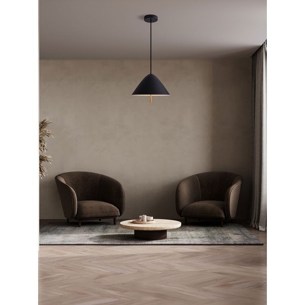 Matt fekete fém LED függőlámpa fém búrával ø 40 cm Oros – Nova Luce-image-1
