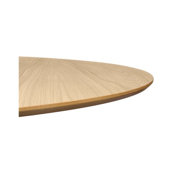 Row tölgyfamintás étkezőasztal fekete lábakkal, ⌀ 150 cm - Symbiosis-image-1