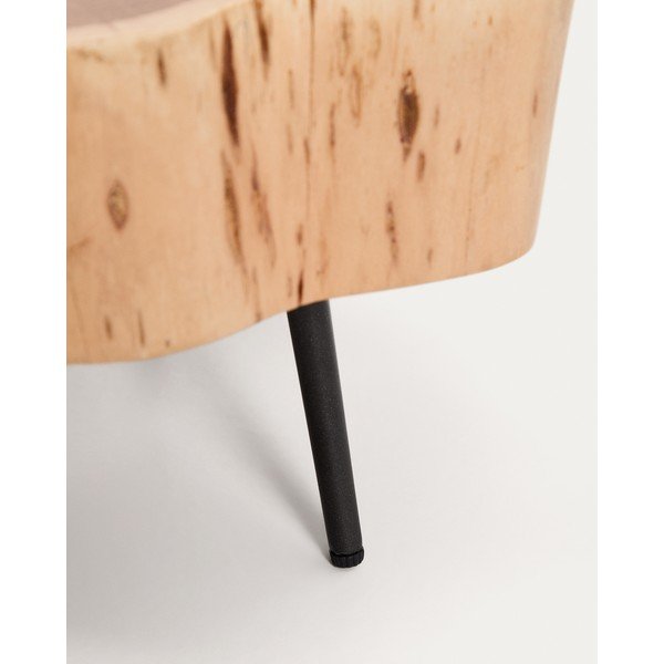 Natúr színű kerek dohányzóasztal akácfa asztallappal 49x47 cm Tanive – Kave Home-image-3