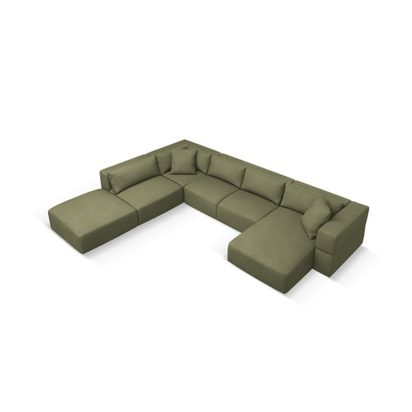 Világoszöld sarokkanapé (bal oldali-"U" alakú) Esther – Milo Casa-image-3