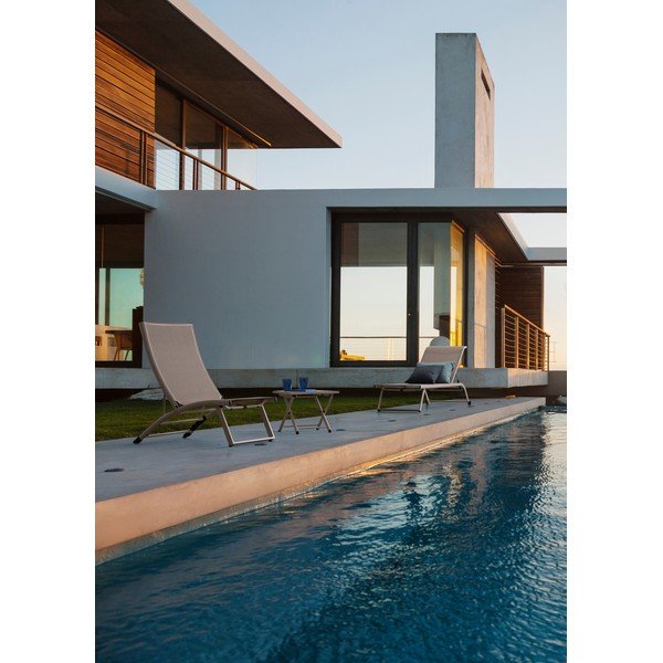 Natúr színű fém kerti napozóágy Taylor – Bizzotto-image-1