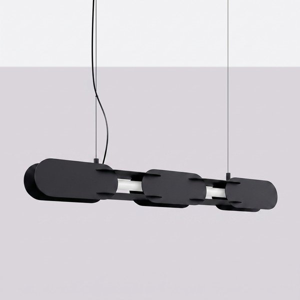 Fekete fém LED függőlámpa CHAIN – Thoro-image-4