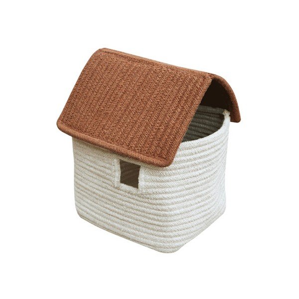 Krémszínű textil játéktároló kosár 22x22x34 cm House Toffee – Lorena Canals-image-3