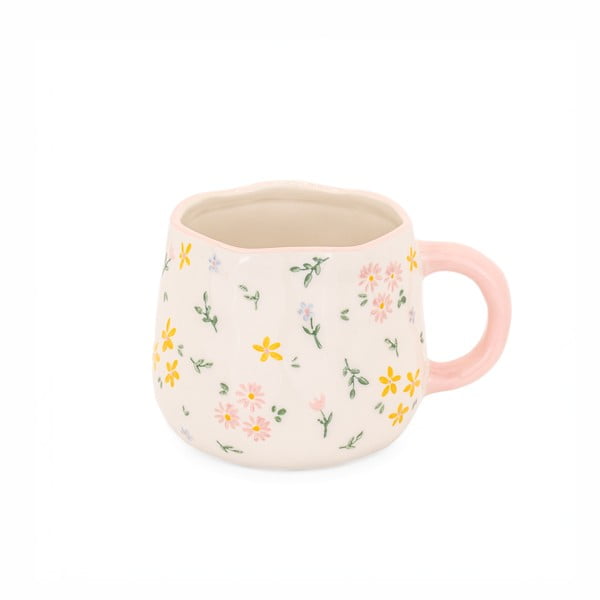 Krémszínű agyagkerámia bögre 375 ml Ditsy – Sass & Belle
