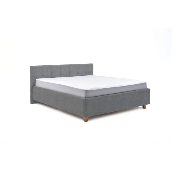 Leda kékesszürke kétszemélyes ágy ágyráccsal és tárolóhellyel, 180 x 200 cm - AzAlvásért