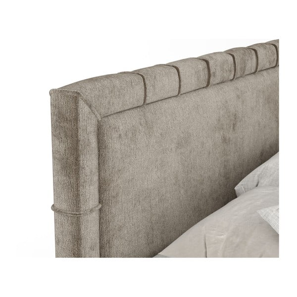 Bézs ágyneműtartós boxspring ágy 180x200 cm Voyage – Maison de Rêve-image-3