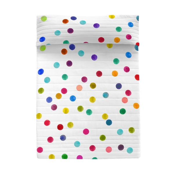 Fehér pamut steppelt ágytakaró 180x260 cm Confetti – Happy Friday