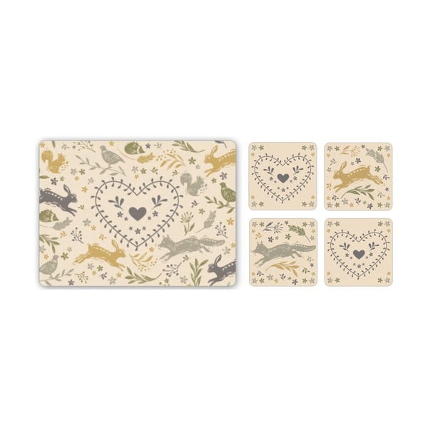 Tányéralátét és poháralátét szett 8 db-os Woodland – Cooksmart ®-image-3