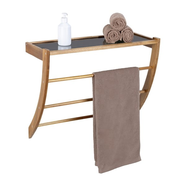 Sötét natúr színű fali fa törölközőtartó Fondi – Wenko