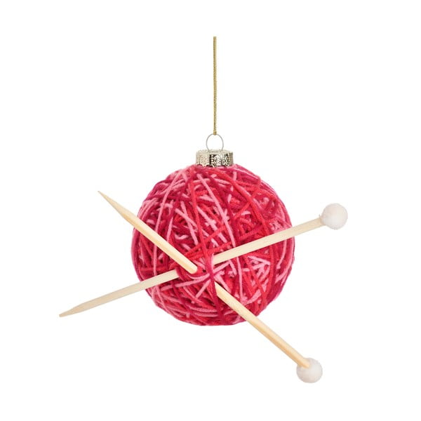 Üveg karácsonyfadísz Knitting Ball – Sass & Belle