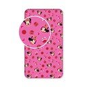 Rózsaszín gumis pamut gyerek lepedő 90x200 cm Minnie "Hearts" – Jerry Fabrics