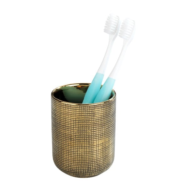 Aranyszínű kerámia fogkefetartó pohár Rivara – Wenko-image-2