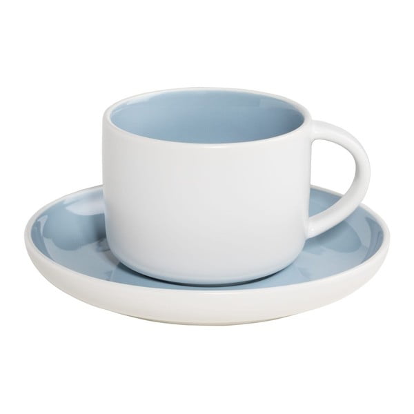 Tint fehér porcelán csésze csészealjjal és kék belsővel, 240 ml - Maxwell & Williams