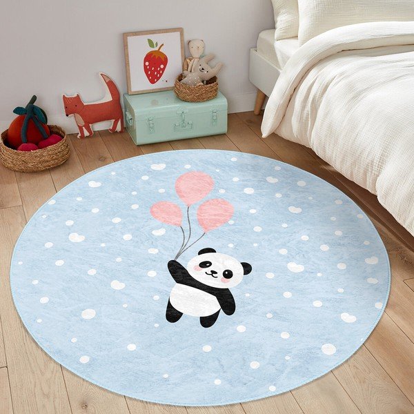 Világoskék gyerek szőnyeg ø 80 cm Comfort – Mila Home-image-4