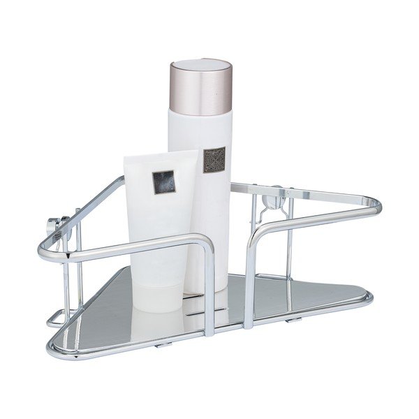 Ezüstszínű rozsdamentes acél fali fürdőszobai sarokpolc Termoli - Wenko-image-1