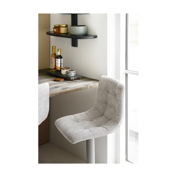 Világosszürke kárpitozott állítható magasságú-forgó bárszék szett 2 db-os (ülésmagasság 63 cm) Middelfart – House Nordic-image-3