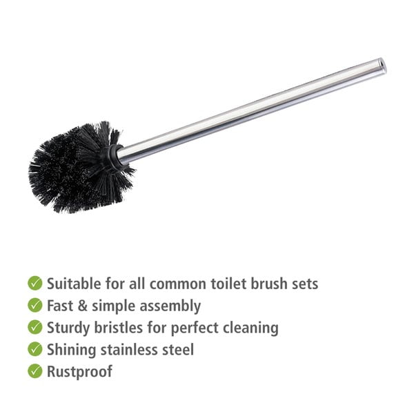 Fényes ezüstszínű rozsdamentes acél tartalék WC-kefe szett 4 db-os Ø8cm – Wenko-image-2