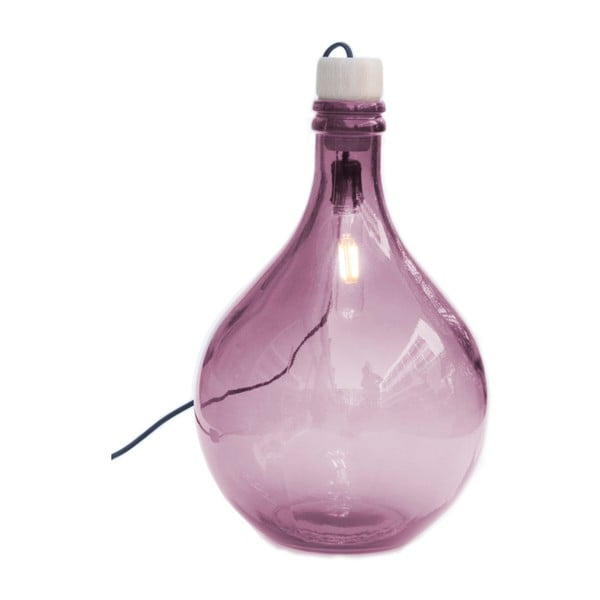 Rózsaszín asztali lámpa újrahasznosított üvegből - Surdic