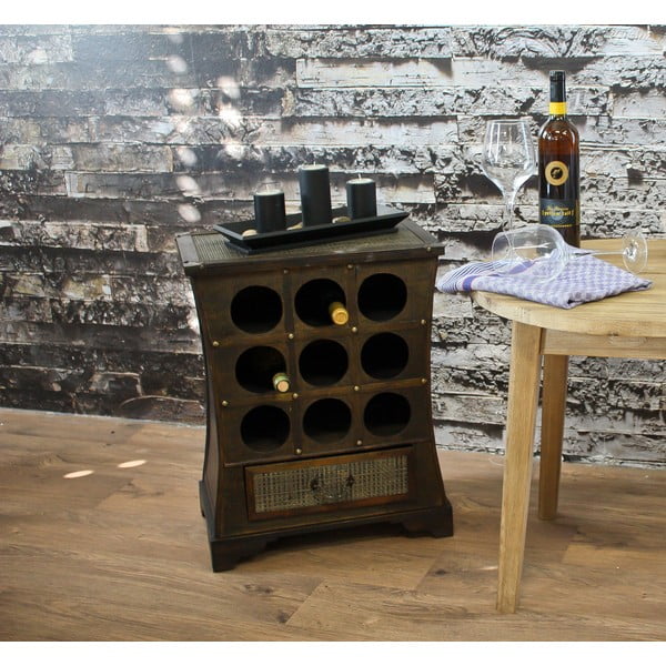 Barna bortartó szekrény, palackok száma 9, 46x58 cm – Deco Pleasure-image-1