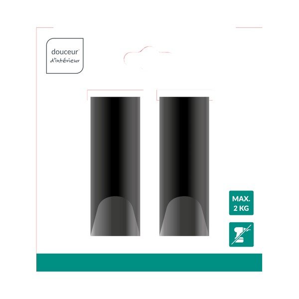 Matt fekete függő fém akasztó szett 2 db-os Fixeo – douceur d'intérieur-image-1