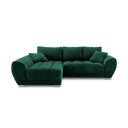 Nuage palackzöld kinyitható sarokkanapé bársony kárpittal, bal oldali - Windsor & Co Sofas
