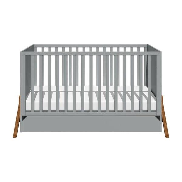 Lotta szürke babaágy ágy alatti fiókkal, 70 x 140 cm - BELLAMY-image-3