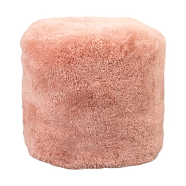 Rózsaszín báránybőr puff - Native Natural
