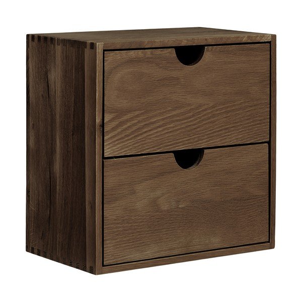 Sötétbarna többszintes tölgyfa fali polc 30 cm Townsville – House Nordic