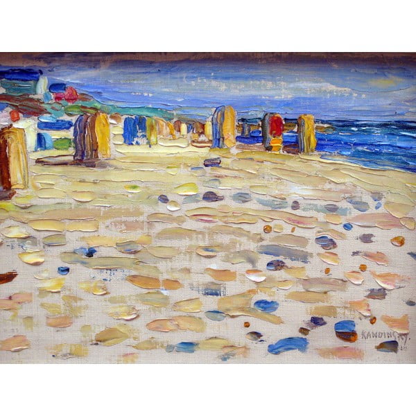 Reprodukciós kép 40x30 cm Holland - Beach Chairs, Wassily Kandinsky – Fedkolor