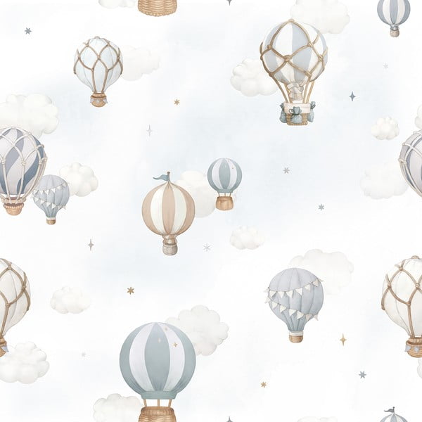 Gyerek tapéta nem szőtt anyagból 10 m x 50 cm Hot-Air Balloons – Lilipinso