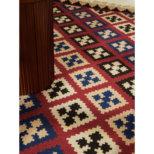 Piros kétoldalas kézi szövésű gyapjú szőnyeg 200x290 cm Kamal Rami – Nouristan-image-2