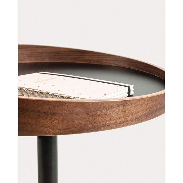 Kerek tárolóasztal diófa dekoros asztallappal ø 46 cm Kaori – Kave Home-image-2