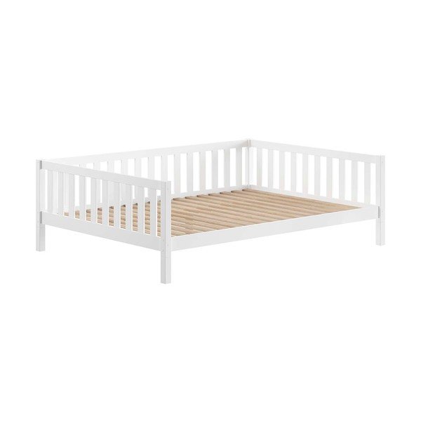 Fehér borovi fenyő ágyneműtartós gyerekágy kihúzható pótággyal ágyráccsal 140x200 cm Dallas – Vipack-image-3