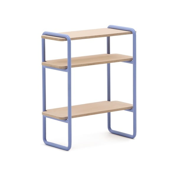 Világoskék-natúr színű függő gyerek könyvespolc kőrisfa dekorral 60x70x28 cm Tinn – Kave Home