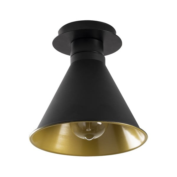 Fekete-aranyszínű mennyezeti lámpa fém búrával ø 20 cm Tramino – Opviq lights-image-2