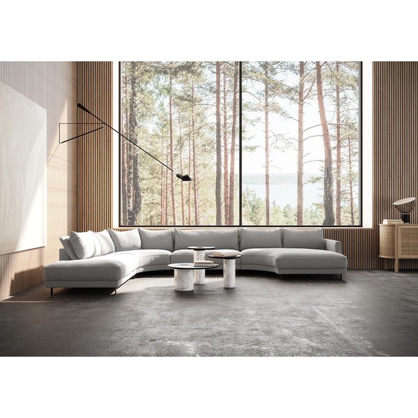 Világosszürke sarokkanapé (U alakú) Samba – Furninova -image-1